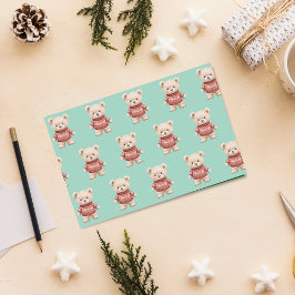 Papel De Seda Belo Urso de Teddy De Natal