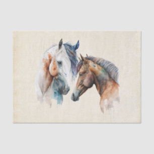 Papel De Seda Belos Cavalos Estilo Boho Ocidental