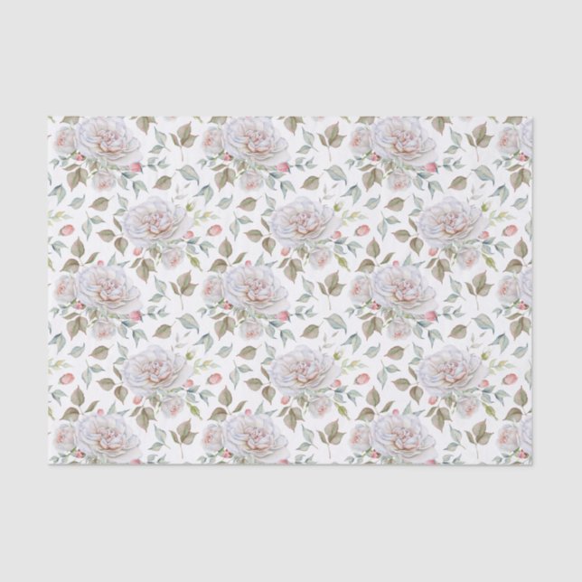 Papel De Seda Belos Rosa branco e cor-de-água rosa (Frente )