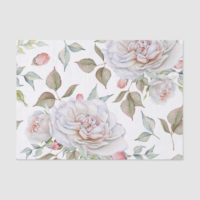 Papel De Seda Belos Rosa branco e cor-de-água rosa (Frente )