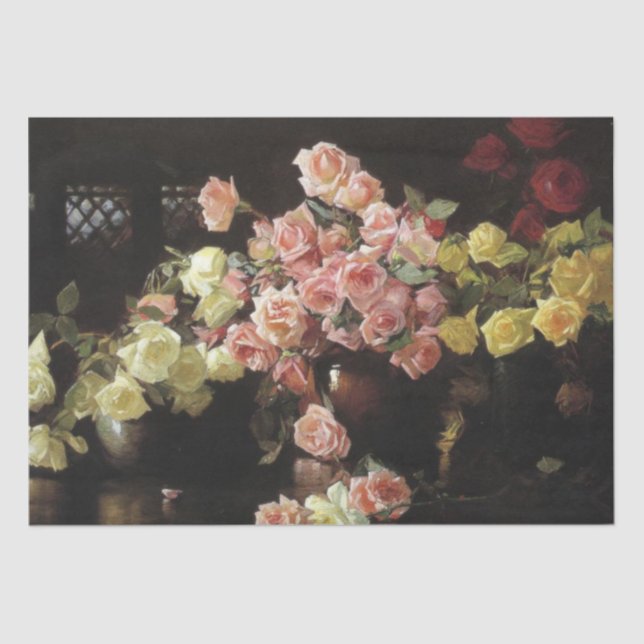 Papel De Seda Belos Rosas (por Joseph DeCamp) (Frente )