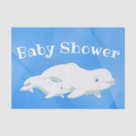 Papel De Seda Beluga Baleia Azul, Branco Oceano Ártico Bebê