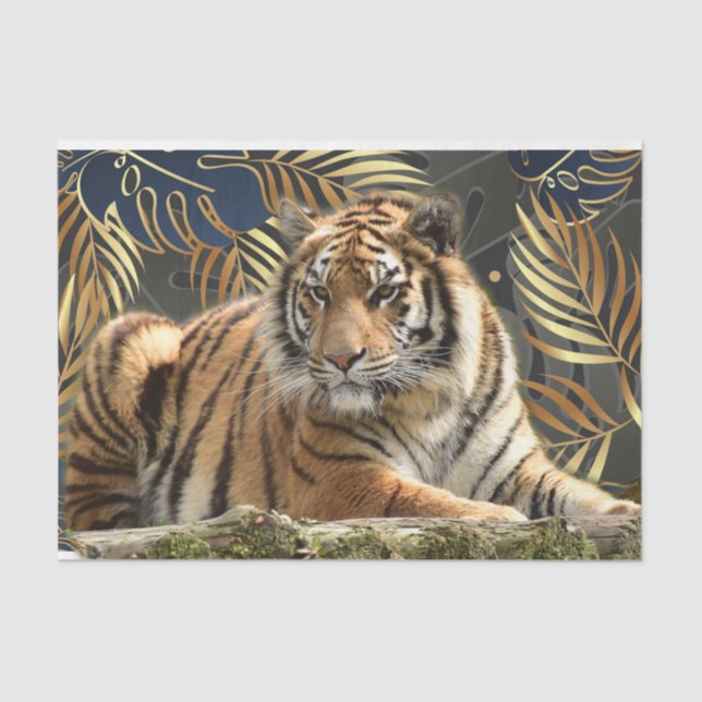 Papel De Seda Bengal Tiger - Desnupage Tropical Palm (Frente )