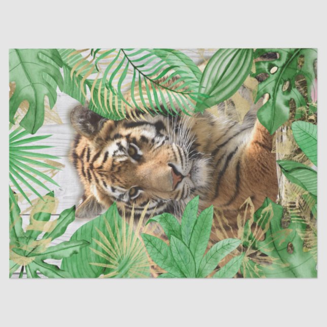Papel De Seda Bengal Tiger - Desnupage Tropical Palm (Frente )
