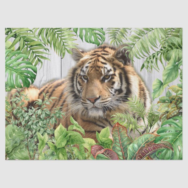 Papel De Seda Bengal Tiger - Desnupage Tropical Palm (Frente )