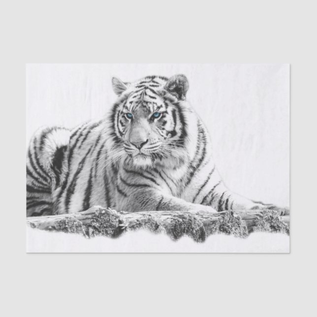 Papel De Seda Bengal White Tiger (Frente )
