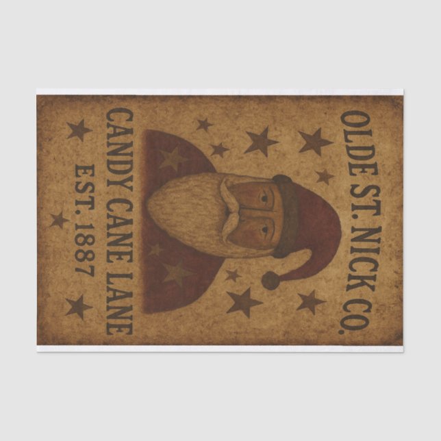 Papel De Seda Bengalas de Natal Olde St Nick (Frente )