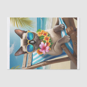 Papel De Seda Bernard Surf & Areia, Gato Siames Beachy