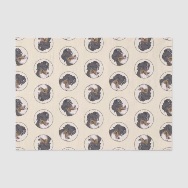 Papel De Seda Bernese Mountain Dog Berner Pintura Pet Art (Frente )