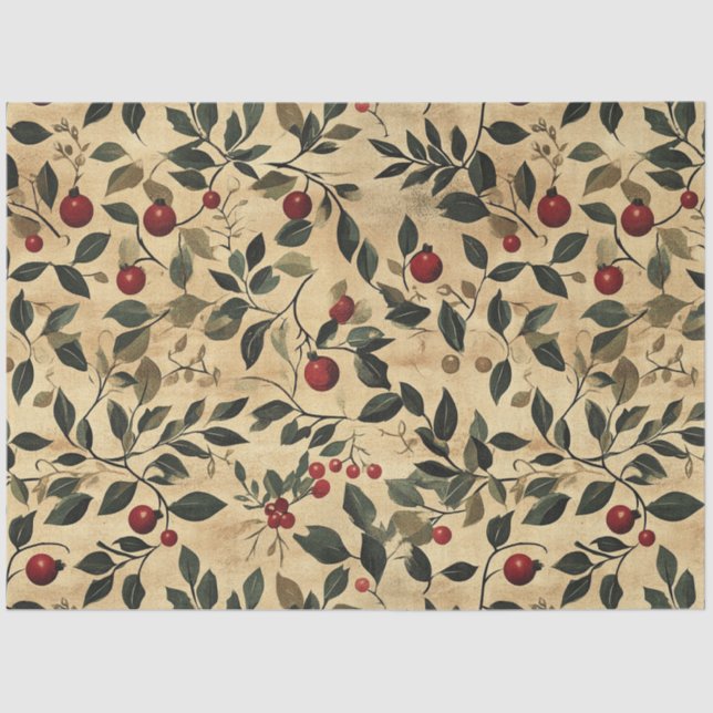 Papel De Seda Berries Christmas Art (Frente )