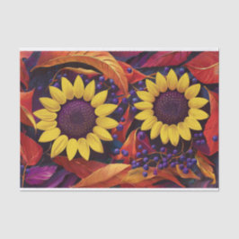 Papel De Seda Berries girassol e púrpura, Jardim do outono