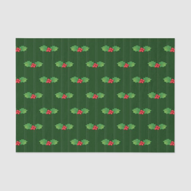 Papel De Seda Berries Holly Striped Vertical (Frente )