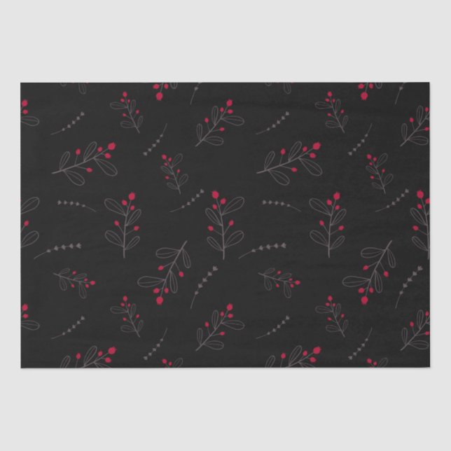 Papel De Seda Berries vermelhos e deixa o Natal preto (Frente )