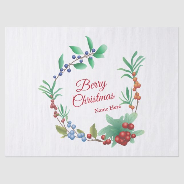 Papel De Seda Berry Christmas Wreath (Frente )