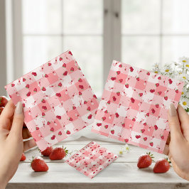 Papel De Seda Berry First Birthday Red Gingham Bows
