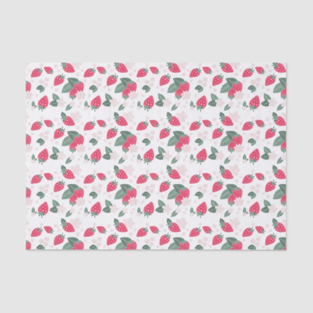 Papel De Seda Berry Sweet Strawberry Pattern (Frente )
