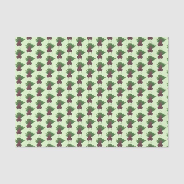 Papel De Seda Beterraba Vermelha Verde (Frente )