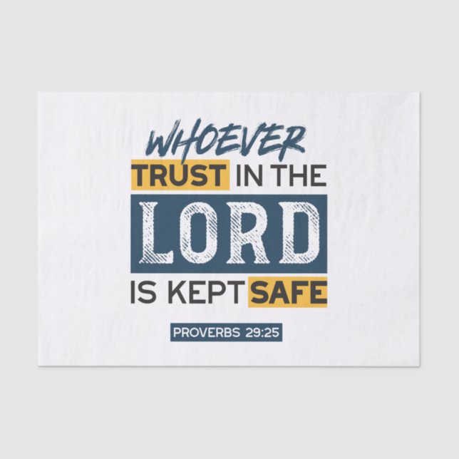 Papel De Seda Bible Quote Art - Proverbs 29:25 Trust in God (Frente )