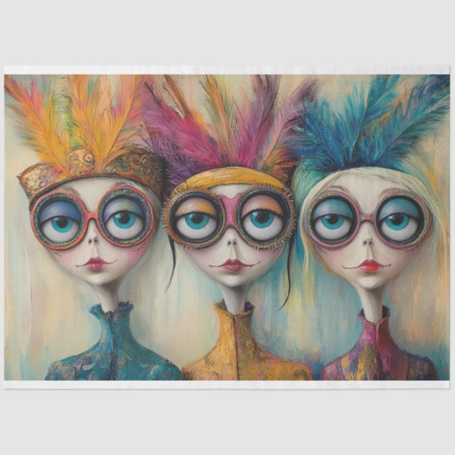 Papel De Seda Bibliotecários das Escolas Whimsical Decoupage (Frente )