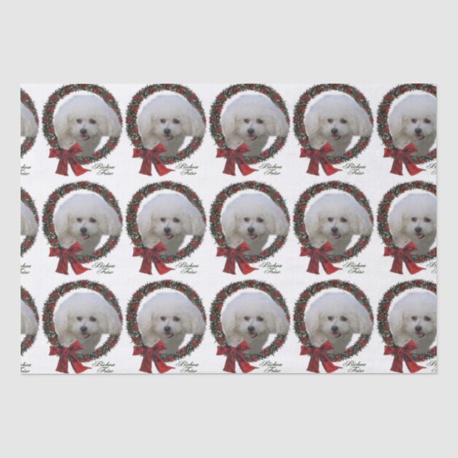 Papel De Seda Bichon Frise Christmas (Frente )