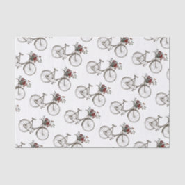 Papel De Seda Bicicleta Antica com Cesta de Flores