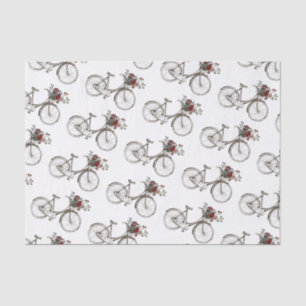 Papel De Seda Bicicleta Antica com Cesta de Flores