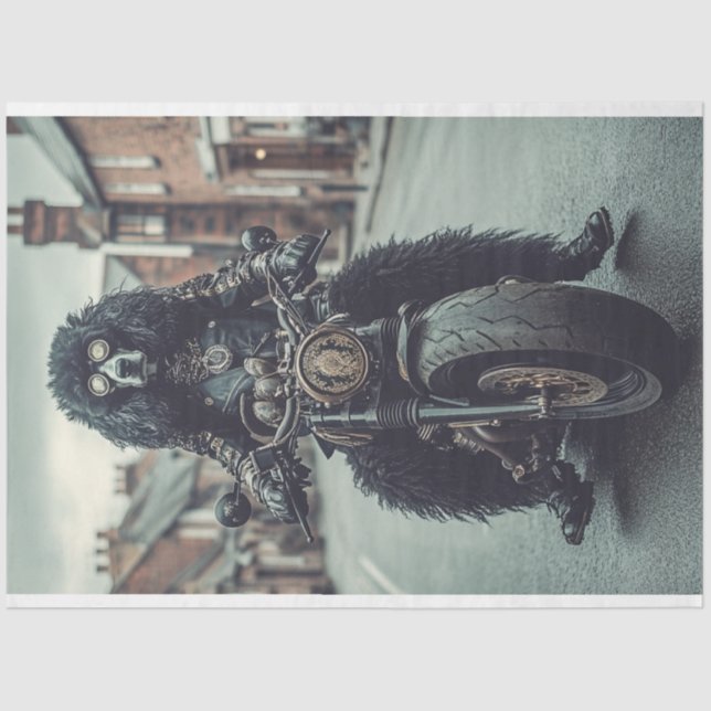 Papel De Seda Bicicleta de Corrida de Poodle Padrão Steampunk (Frente )