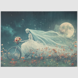 Papel De Seda Bicicleta de Esqueleto Whimsical em Casamento