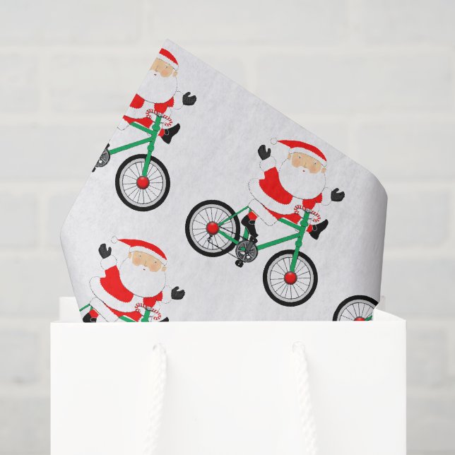 Papel De Seda Bicicleta de Natal de Ciclista (Sacola de presentes)