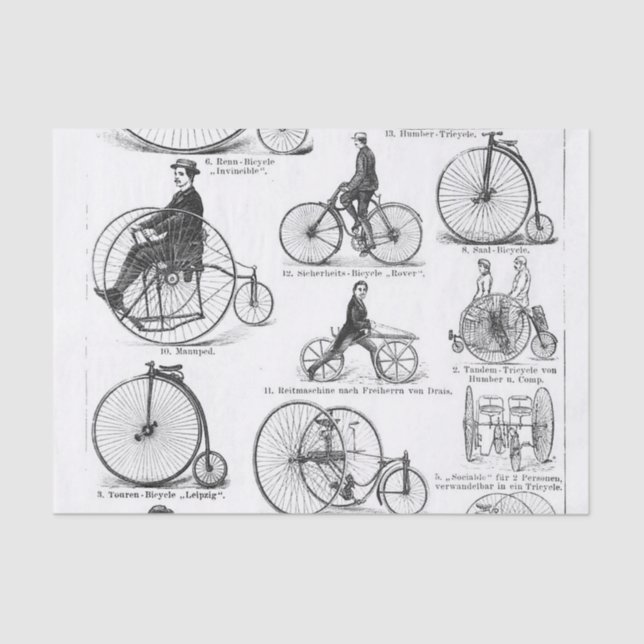 Papel De Seda Bicicleta de Roda Alta Penny Farthing (Frente )