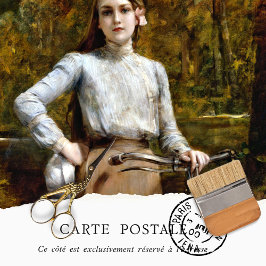 Papel De Seda Bicicleta de Vintage da Mulher de Textura Russa