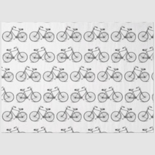 Papel De Seda Bicicleta Vintage - Branco preto