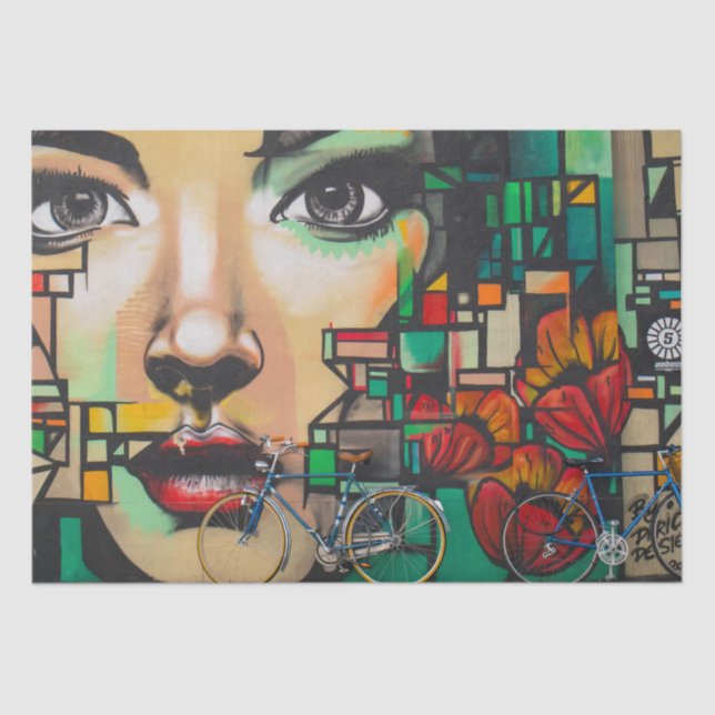 Papel De Seda Bicicletas na parede do Grafite (Frente )