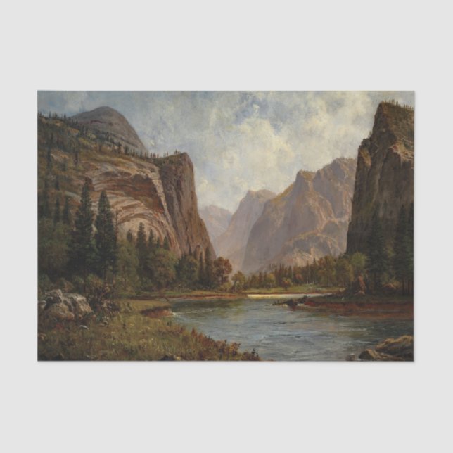 Papel De Seda Bierstadt Gates of Yosemite Painting (Frente )