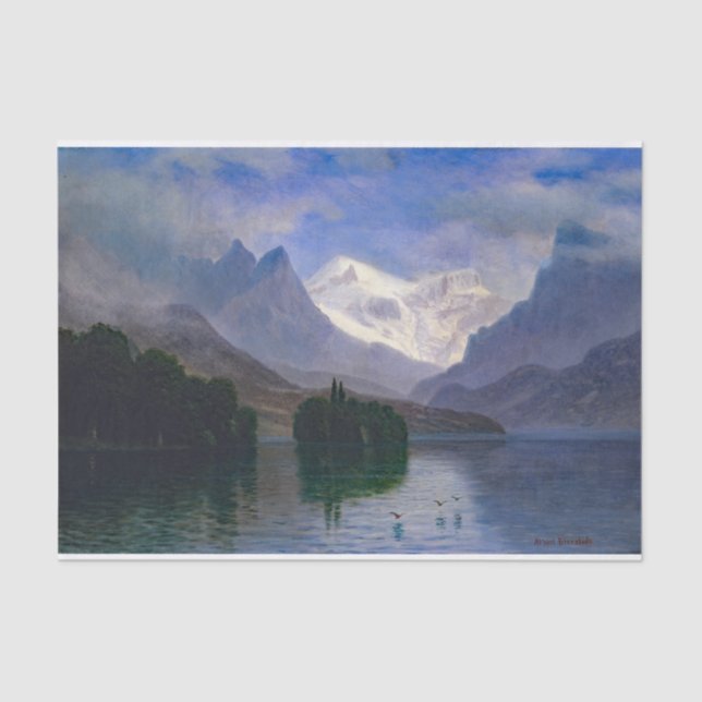 Papel De Seda Bierstadt Mountain Sceninting (Frente )