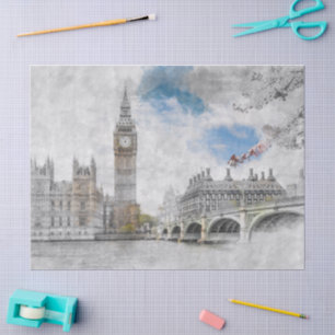 Papel De Seda Big Ben London Tissue Paper - UK Souvenir Gift