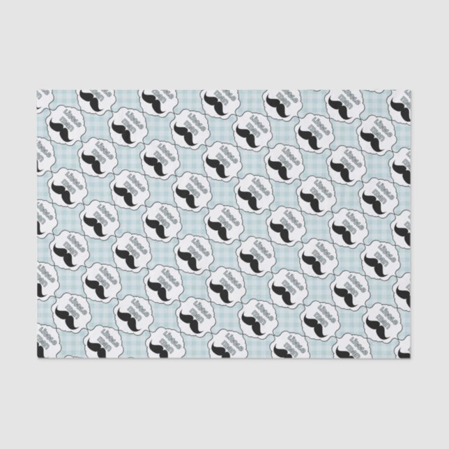 Papel De Seda Bigode pequeno do homem do chá de fraldas bonito (Frente )