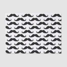 Papel De Seda Bigode retro preto e branco do guiador do