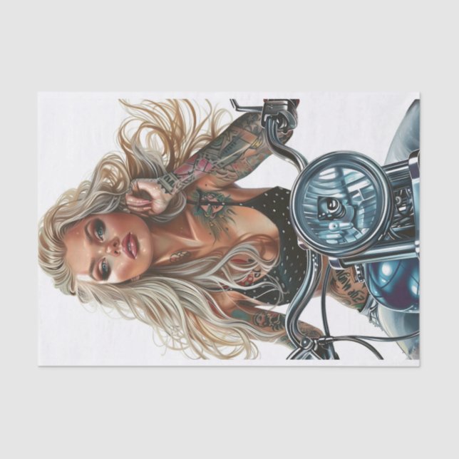 Papel De Seda Biker Babe12 (Frente )