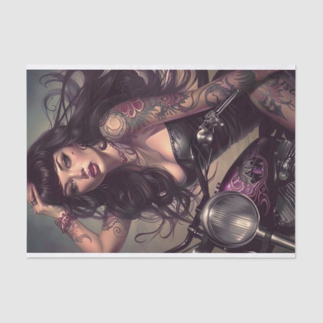 Papel De Seda Biker Babe16 (Frente )