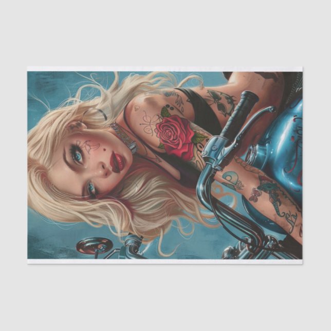 Papel De Seda Biker Babe4 (Frente )