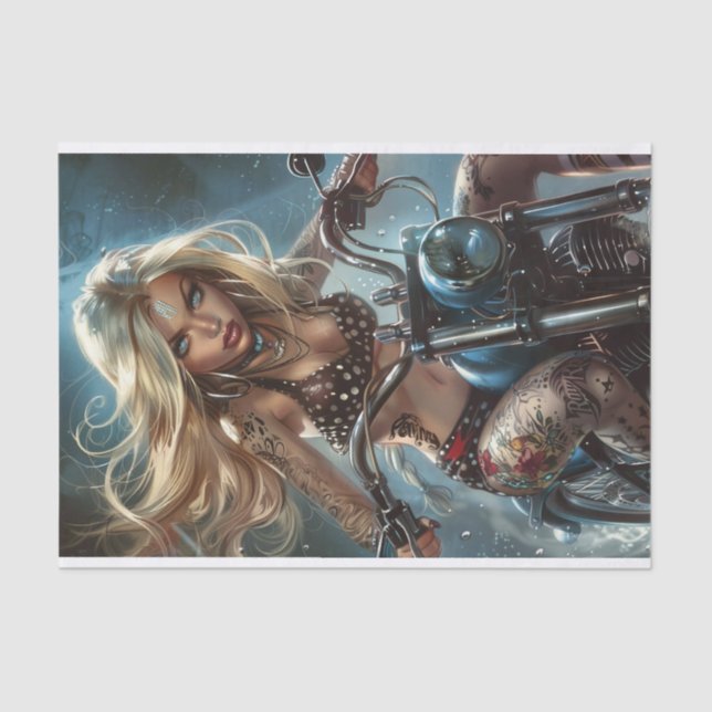 Papel De Seda Biker Babe5 (Frente )