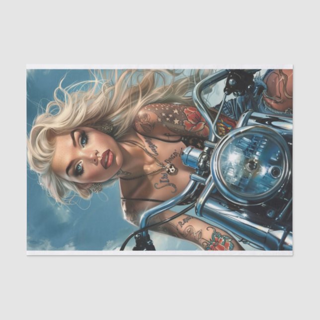 Papel De Seda Biker Babe8 (Frente )
