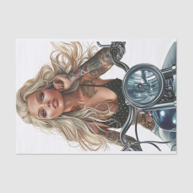 Papel De Seda Biker Babe9 (Frente )