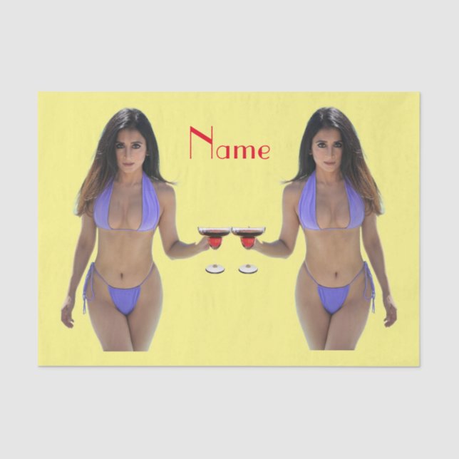 Papel De Seda Bikini Bikini - Boca-Boca de Cabeça Negra (Frente )