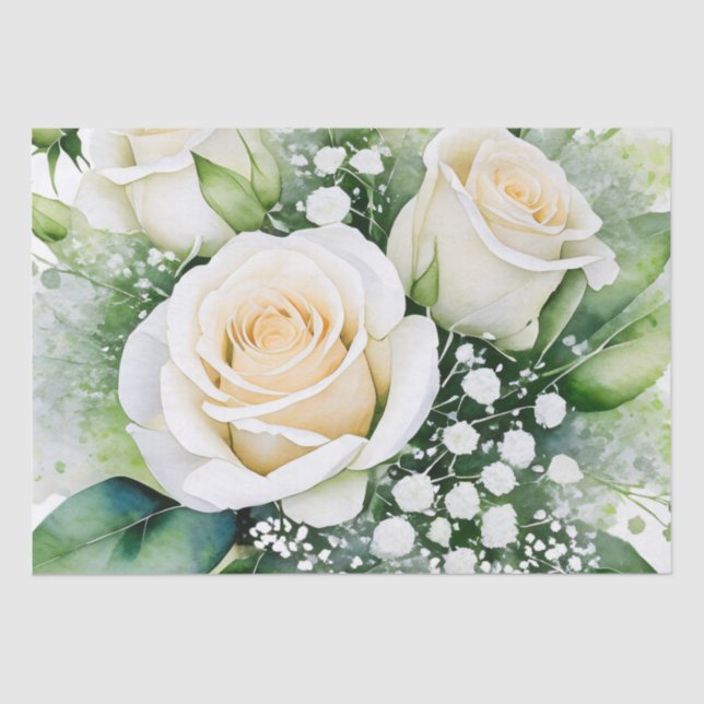 Papel De Seda Birthday Bliss White Rose (Frente )
