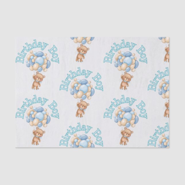 Papel De Seda Birthday Boy Bear (Frente )