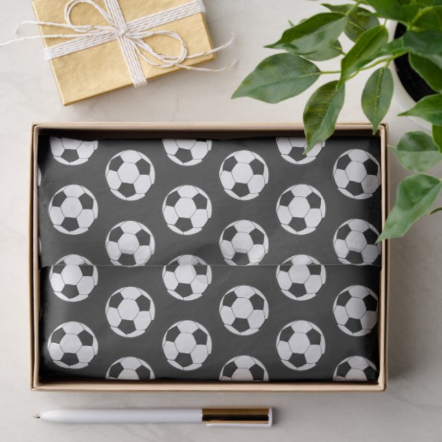 Papel De Seda Birthday Football Soccer Boy Birthday Kids Black (Presente)