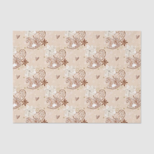Papel De Seda Biscoito em forma de Cavalo Marinho de Gengibre Be (Frente )