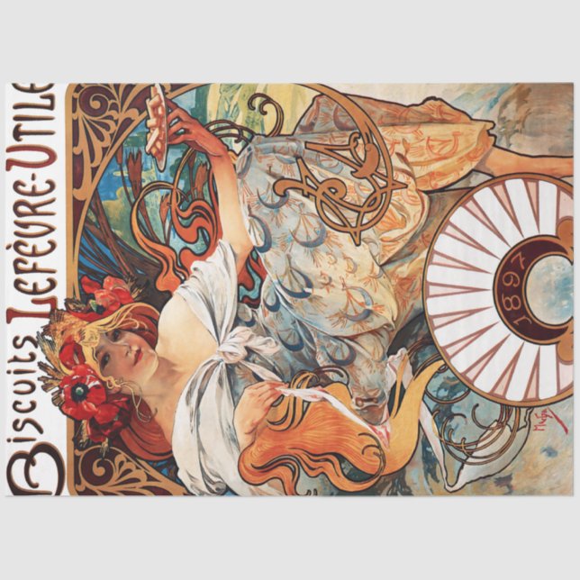 Papel De Seda Biscoito, Mucha (Frente )